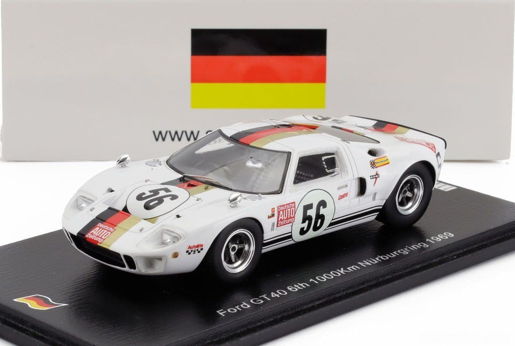 1/43 SPARK - MODEL - FORD USA - GT40 MKI N 56 1000KM NURBURGRING 1969 REINHOLD JOST - HELMUT KELLENERS - Garage 73