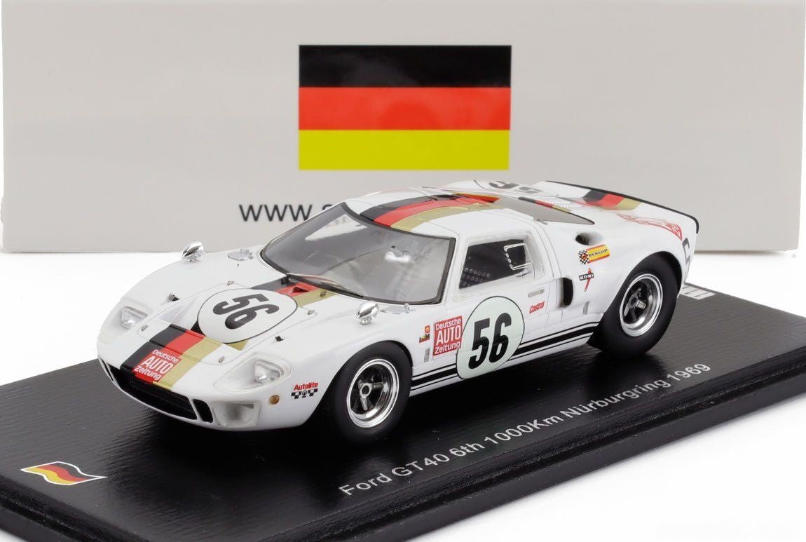 1/43 SPARK - MODEL - FORD USA - GT40 MKI N 56 1000KM NURBURGRING 1969 REINHOLD JOST - HELMUT KELLENERS - Garage 73