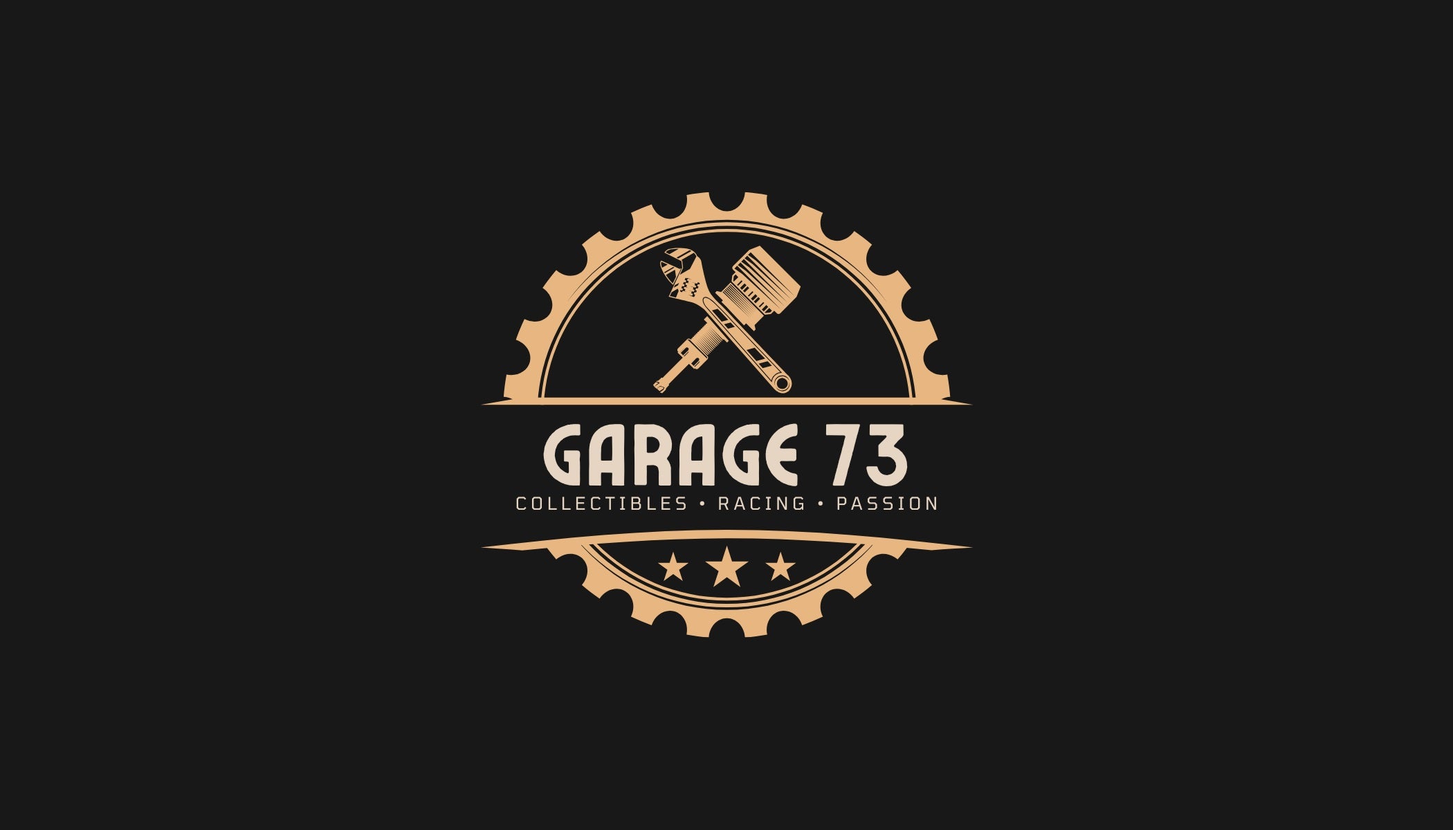 Logo of Garage 73 on a black background