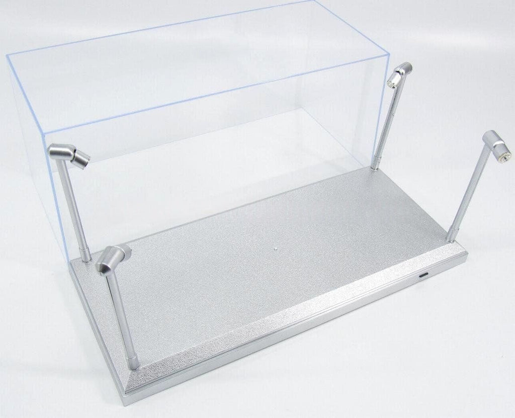**ARRIVING SOON**Triple9 1:18 Display Box with LED Lighting - Clear Cover, Silver Base - Garage 73