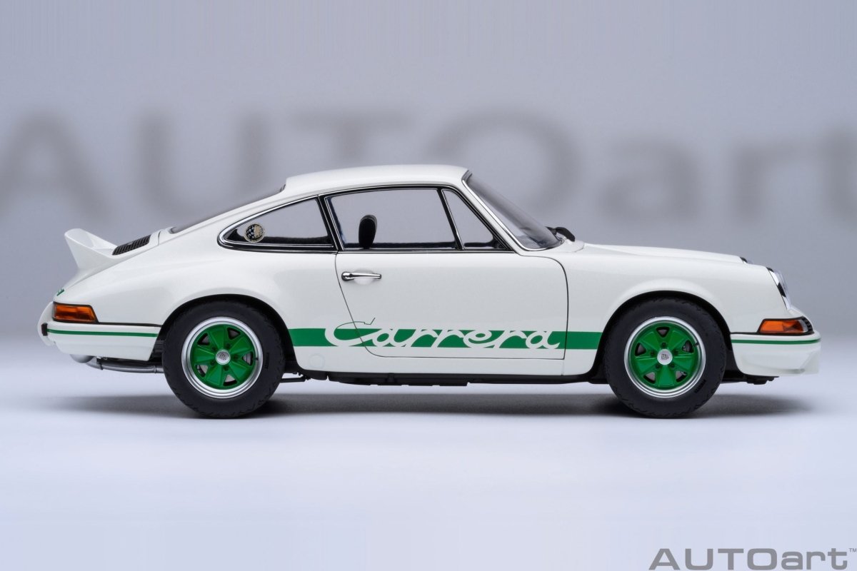 AUTOART - 1/18 - Porsche 911 Carrera 2.7 RS (Grand Prix White with Green stripes) - Garage 73
