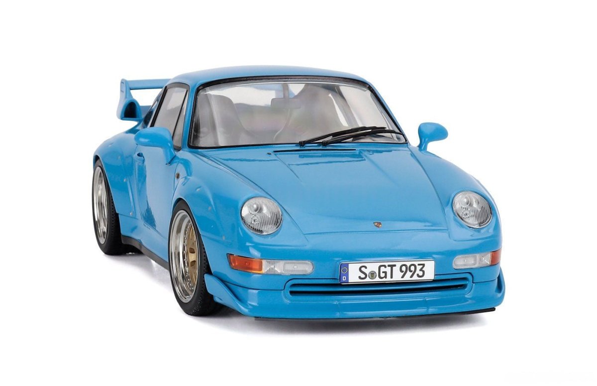 1/18 Porsche 911 993 GT2 Coupe 1996 Blue with BBS Rims-diecast