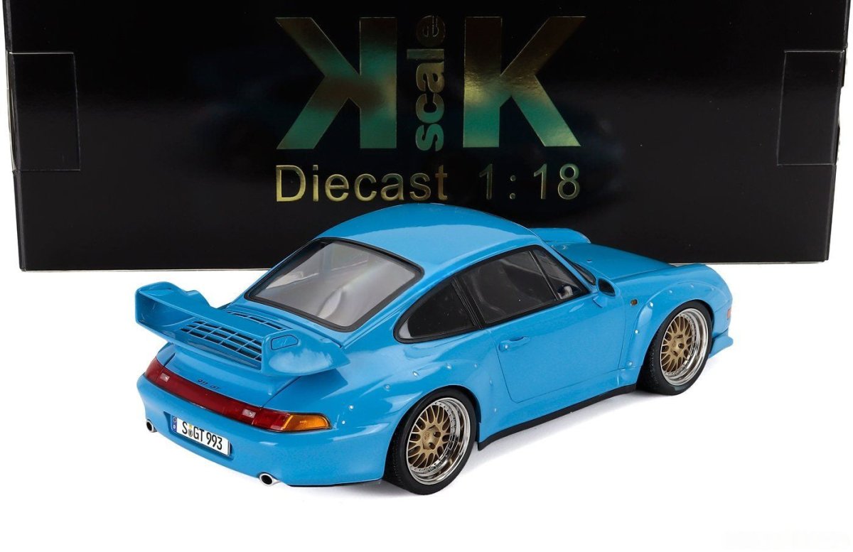 1/18 Porsche 911 993 GT2 Coupe 1996 Blue with BBS Rims-diecast