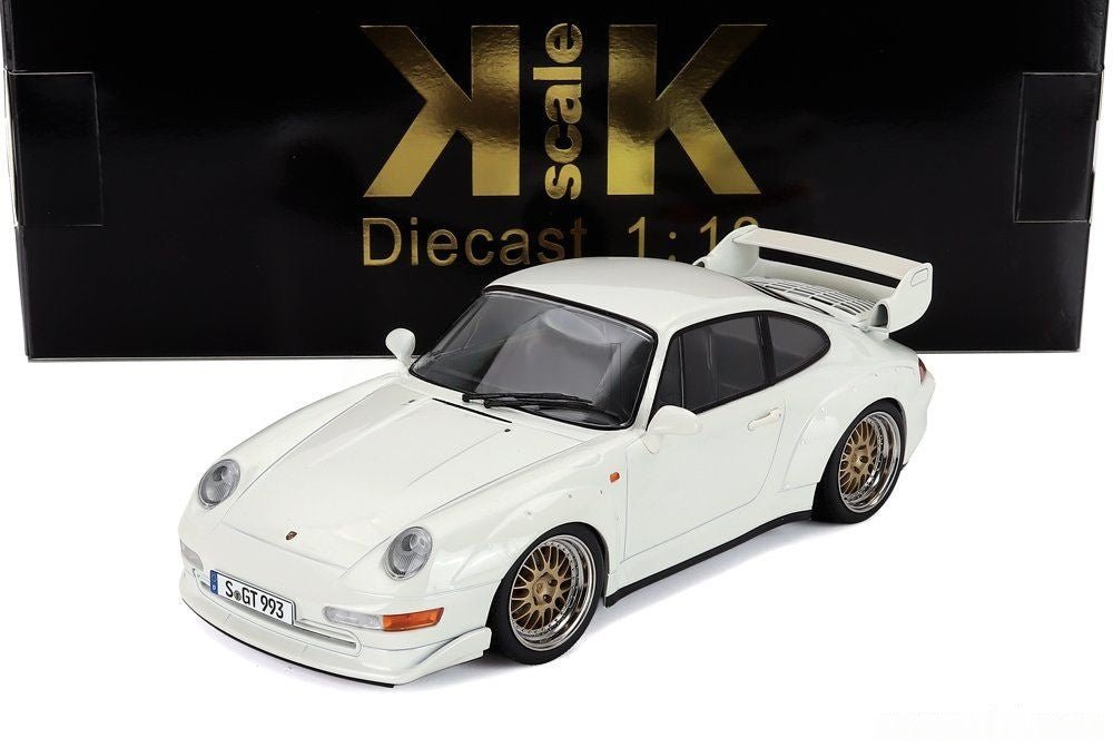 KK - SCALE - 1/18 - PORSCHE - 911 993 GT2 COUPE 1996 - BBS RIMS - WHITE - Garage 73