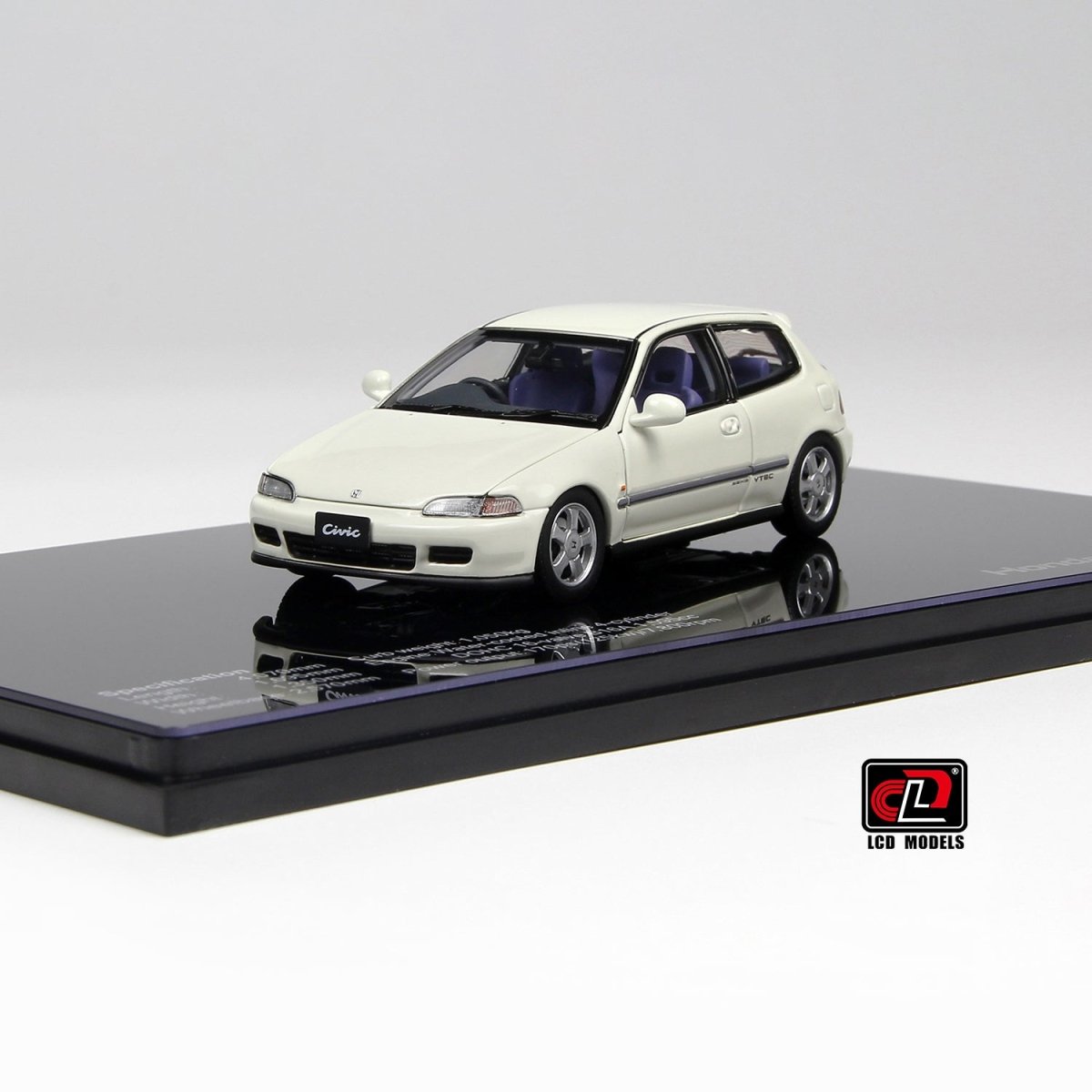 1/43 Honda CIVIC SiR II(EG6)-White LCD Model – Garage 73