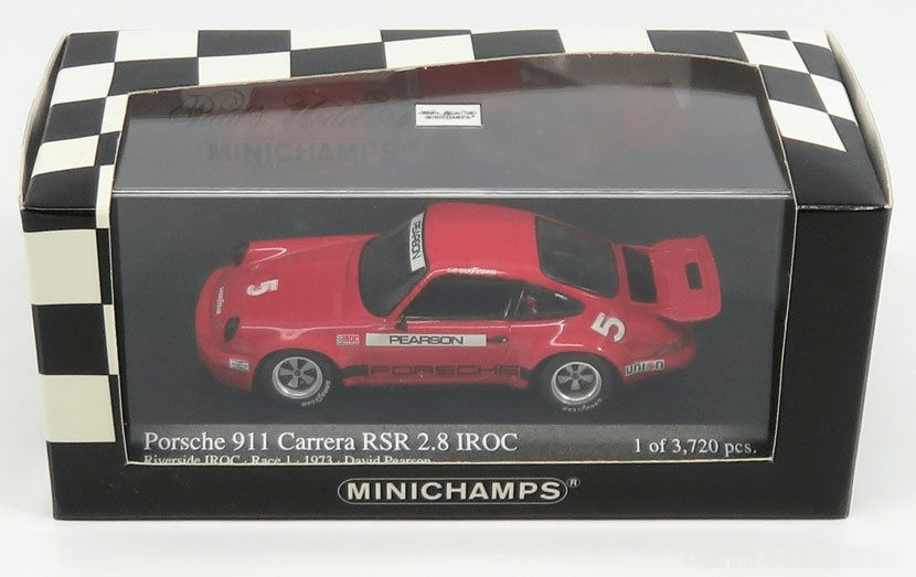 MINICHAMPS - 1/43 - PORSCHE - 911 RSR 2.8 IROC N 5 RIVERSIDE 1973 D.PEARSON - RED - Garage 73
