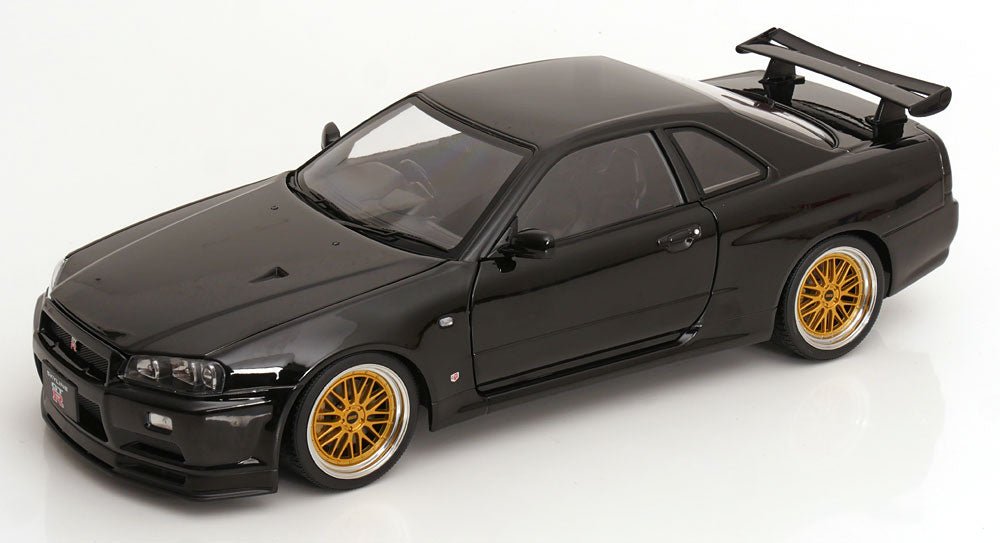 Nissan Skyline GT-R R34 V-Spec II 2001 Black BBS Wheels 1:12 Diecast Model Car — KK-Scale - Garage 73