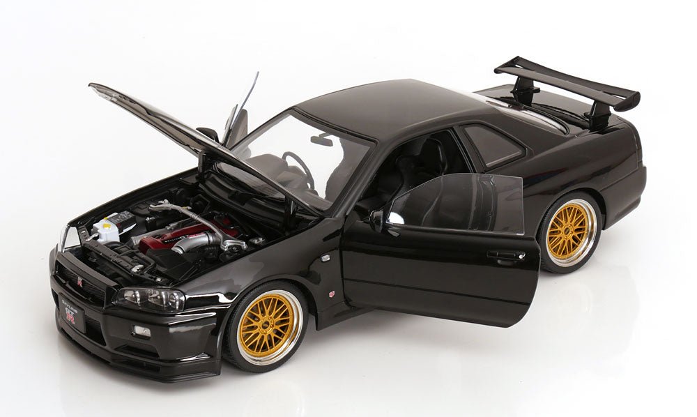 Nissan Skyline GT-R R34 V-Spec II 2001 Black BBS Wheels 1:12 Diecast Model Car — KK-Scale - Garage 73