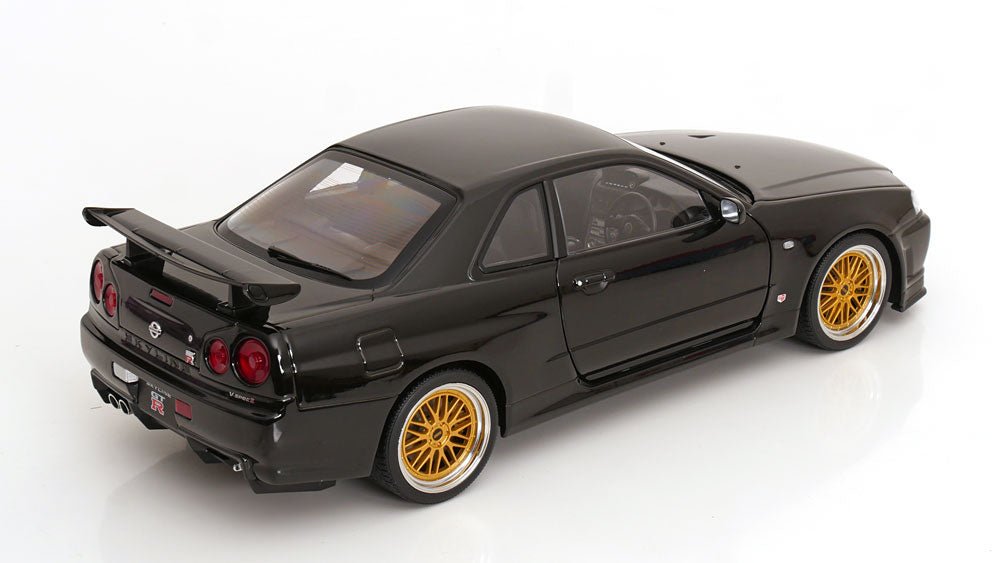 Nissan Skyline GT-R R34 V-Spec II 2001 Black BBS Wheels 1:12 Diecast Model Car — KK-Scale - Garage 73