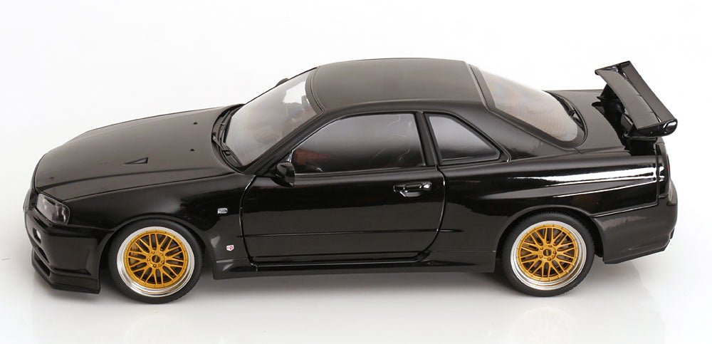 Nissan Skyline GT-R R34 V-Spec II 2001 Black BBS Wheels 1:12 Diecast Model Car — KK-Scale - Garage 73