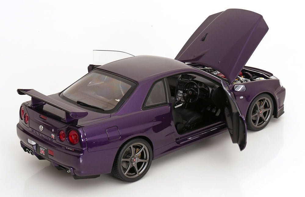 Nissan Skyline GT-R R34 V-Spec II 2001 Midnight Purple 1:12 Diecast Model Car — KK-Scale - Garage 73