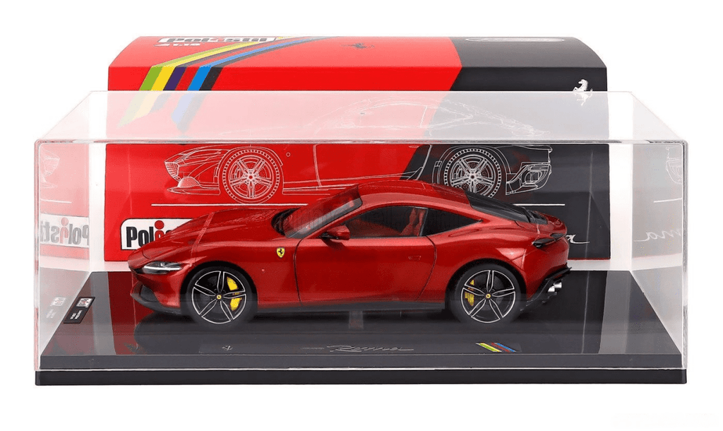 POLISTIL 1/18 FERRARI - ROMA 2019 - MAGMA RED WITH SHOWCASE - Garage 73