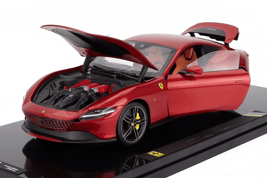 POLISTIL 1/18 FERRARI - ROMA 2019 - MAGMA RED WITH SHOWCASE - Garage 73