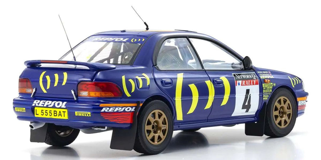 Subaru Impreza 555 #4 RAC Rally 1994 Blue 1:18 Diecast Model Car — Kyosho - Garage 73